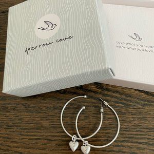 Brand new in Box heart hoop earrings